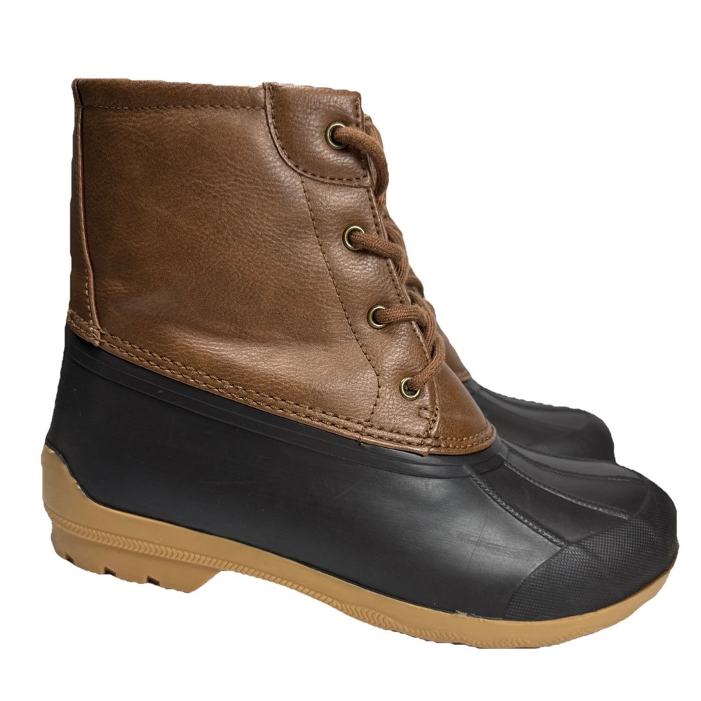 Sperry Youth Duck Boots Size 6 Brown‎ Black Lace Up Ankle